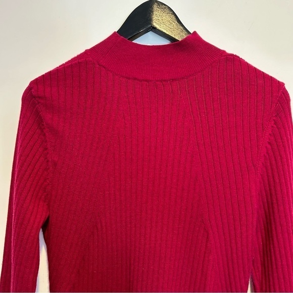 & Other Stories Wool Blend Ribbed Knit Mock Neck Sweater Dress, Size Large - Picture 4 of 10